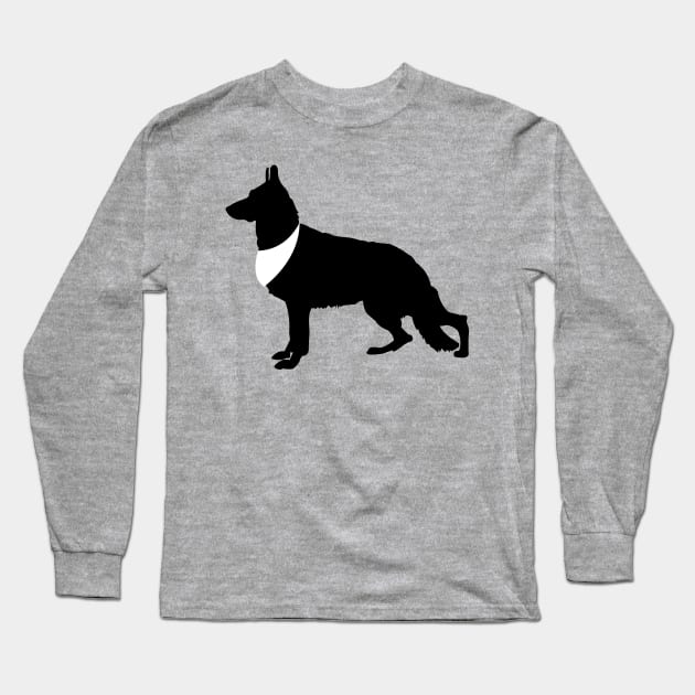 German Shepherd Dog Pattern Tan Long Sleeve T-Shirt by JessDesigns